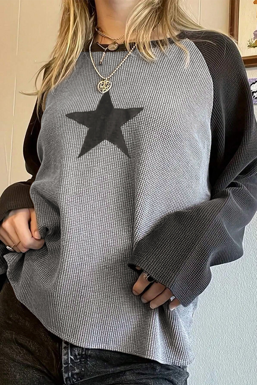 Waffle Knit Star Top