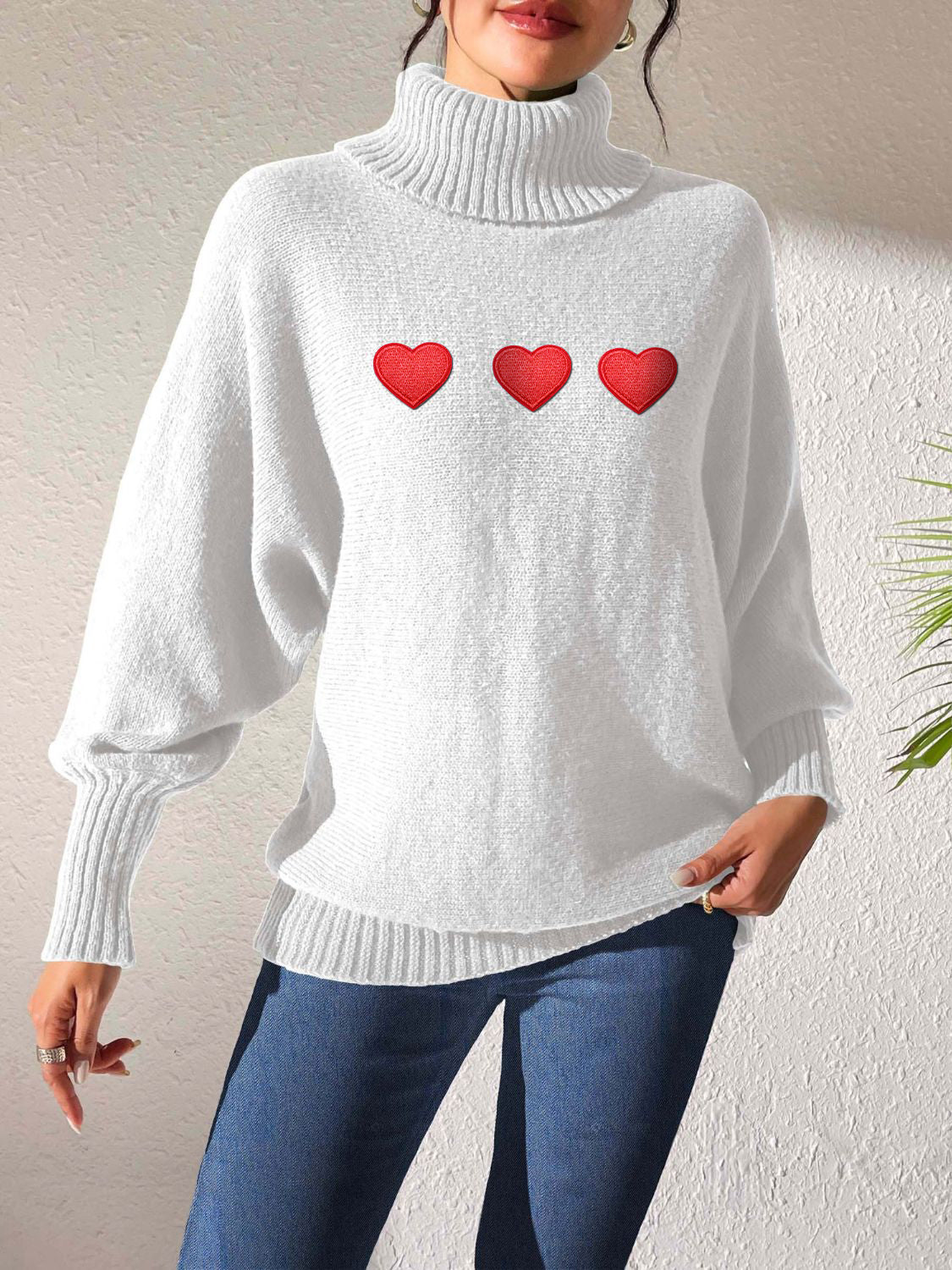 Heart Turtleneck Sweater