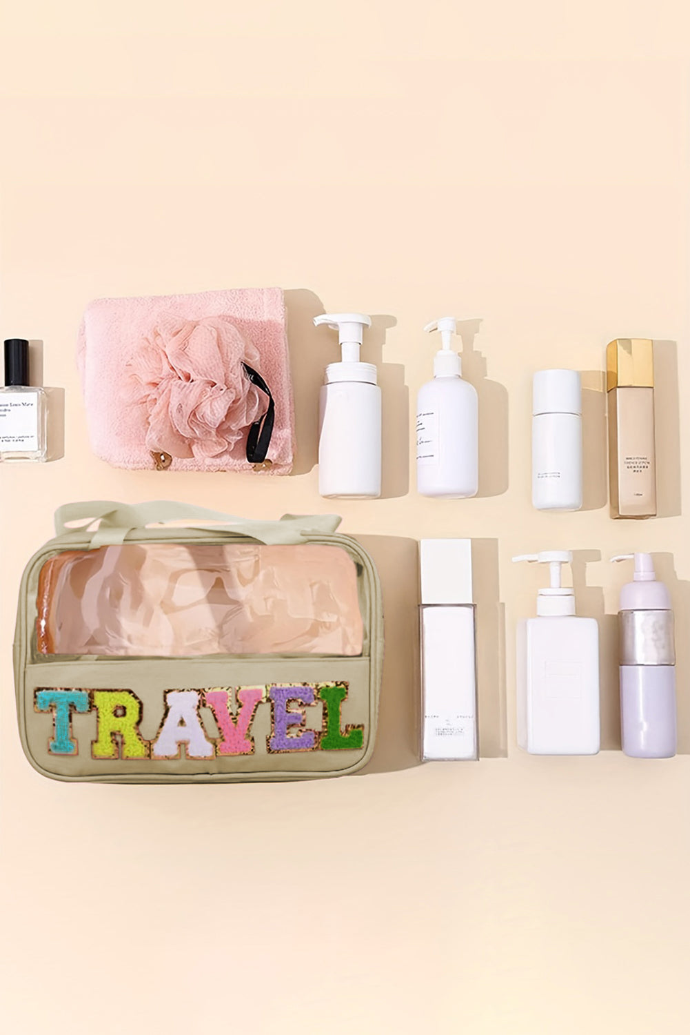 TRAVEL Clear Plastic Makeup Bag