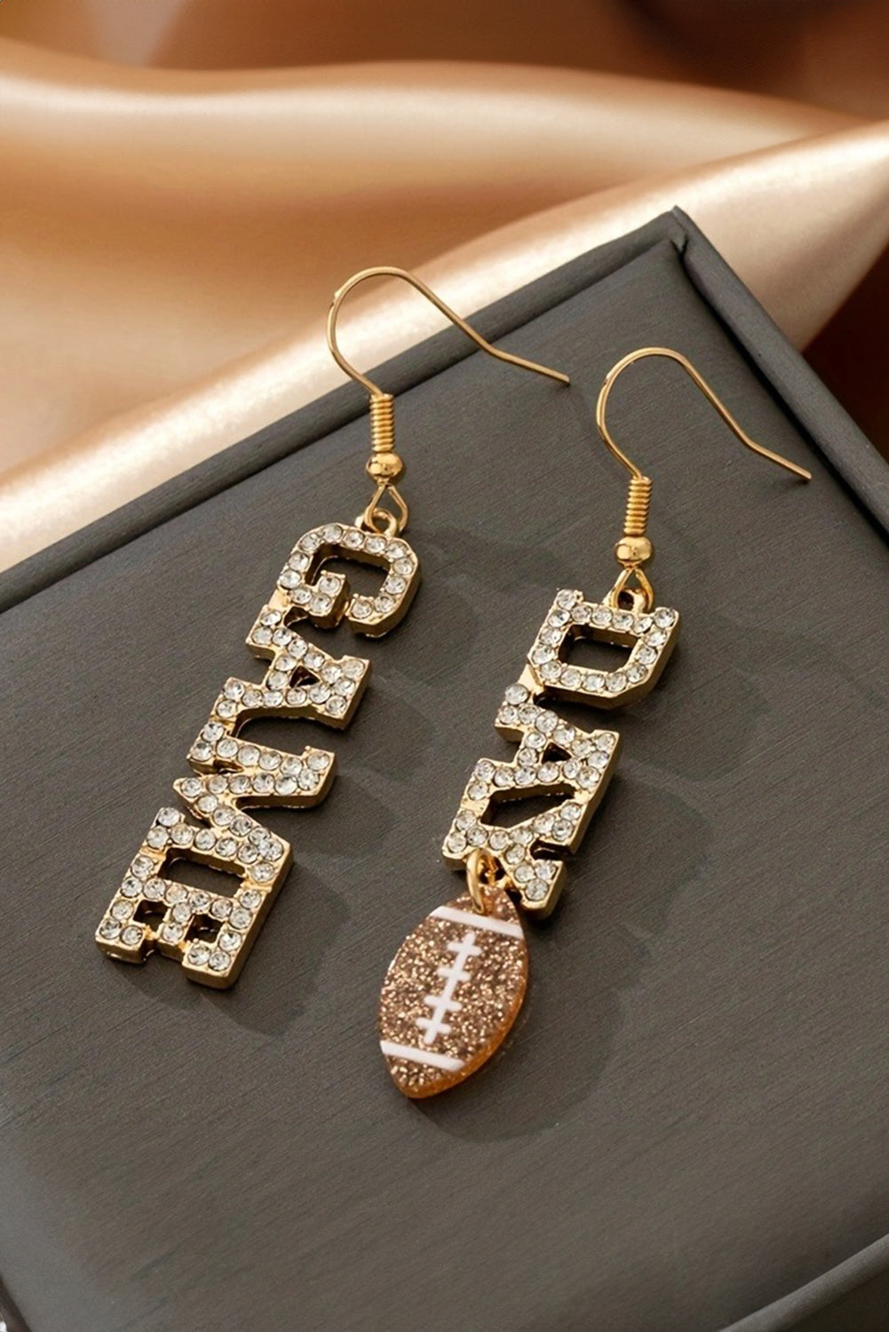 GAME DAY Football Rhinestone Earrings