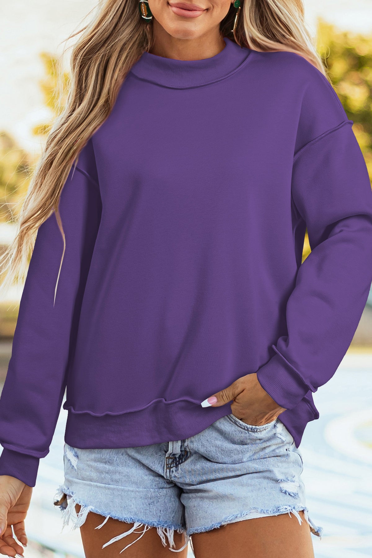 Reversible Mock Neck Sweatshirt