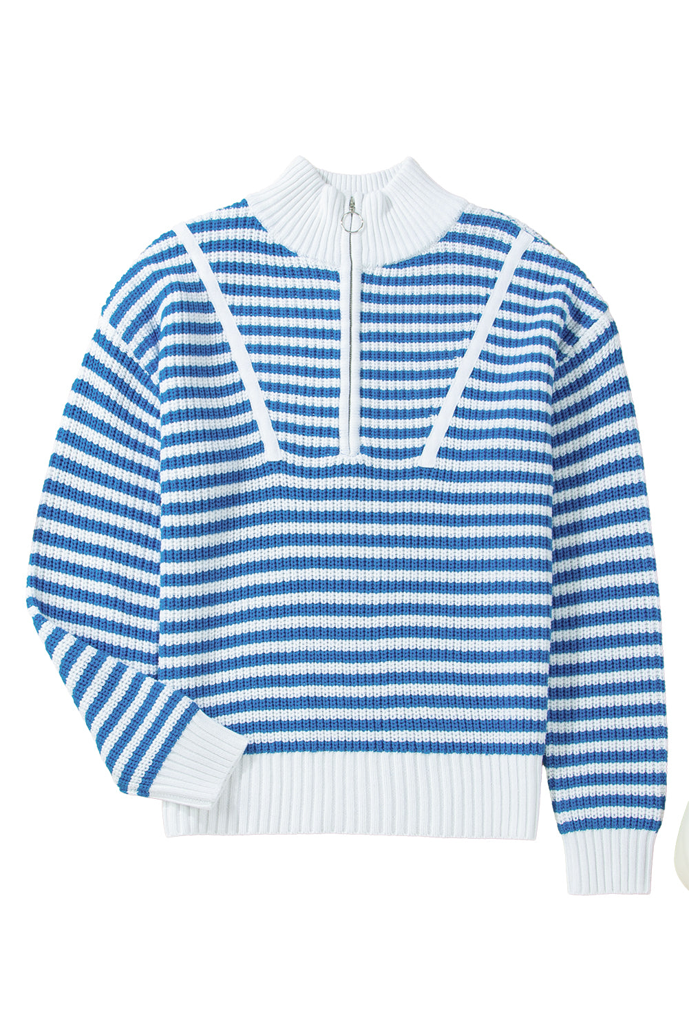 Stripe Zip Up Sweater