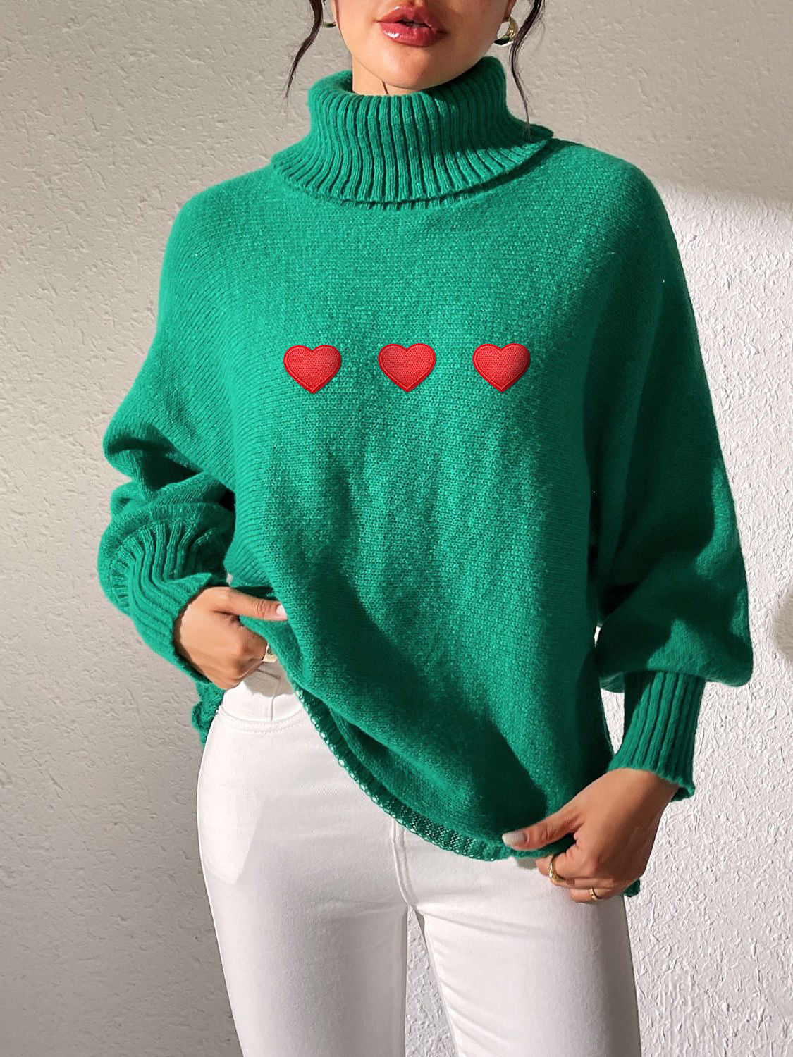 Heart Turtleneck Sweater