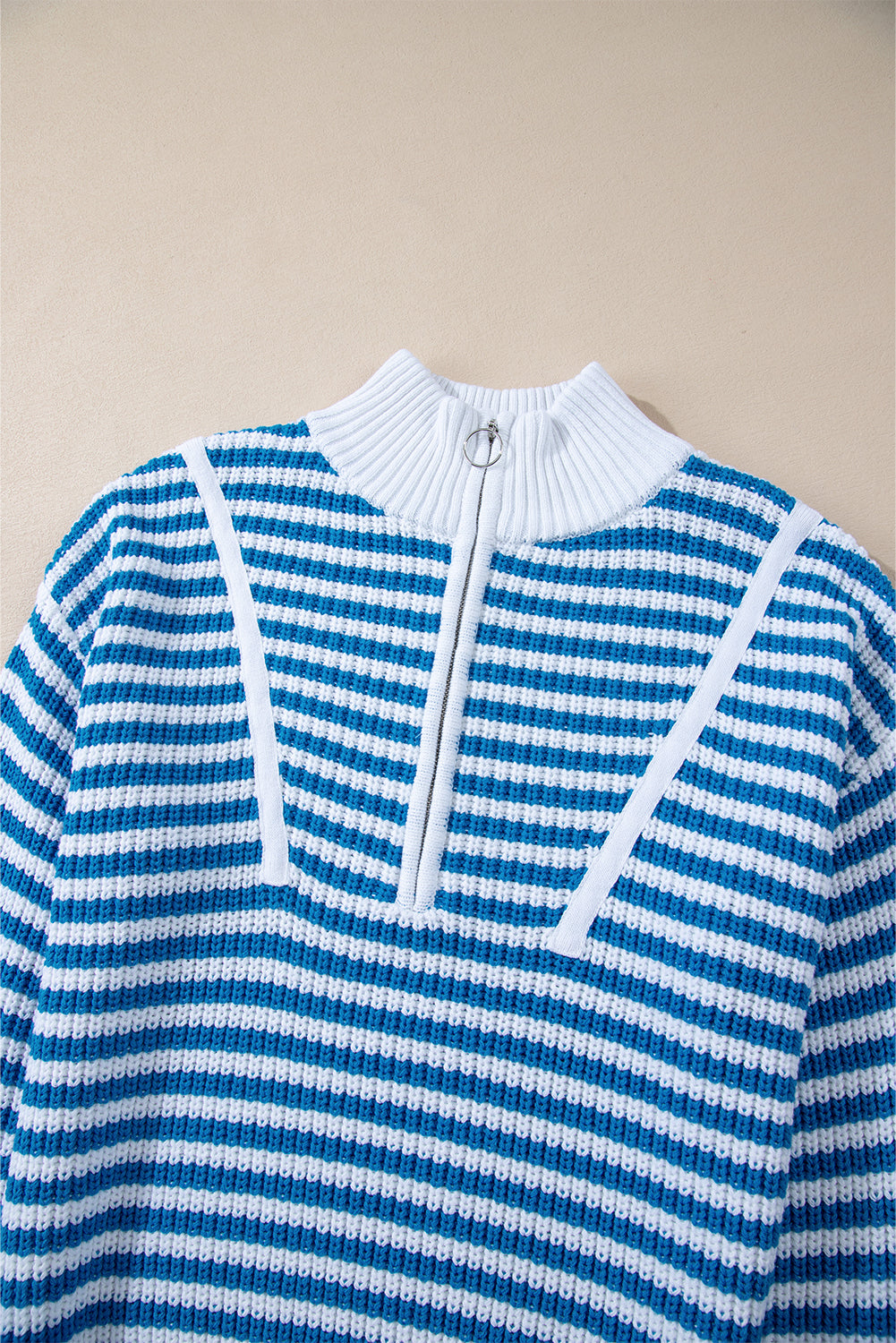 Stripe Zip Up Sweater