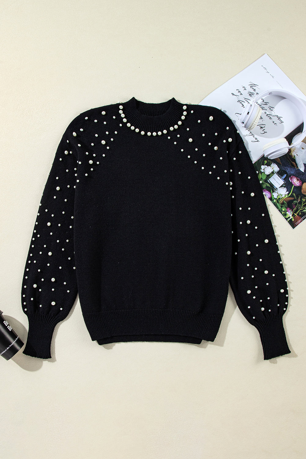 Black Pearl Trim Sweater