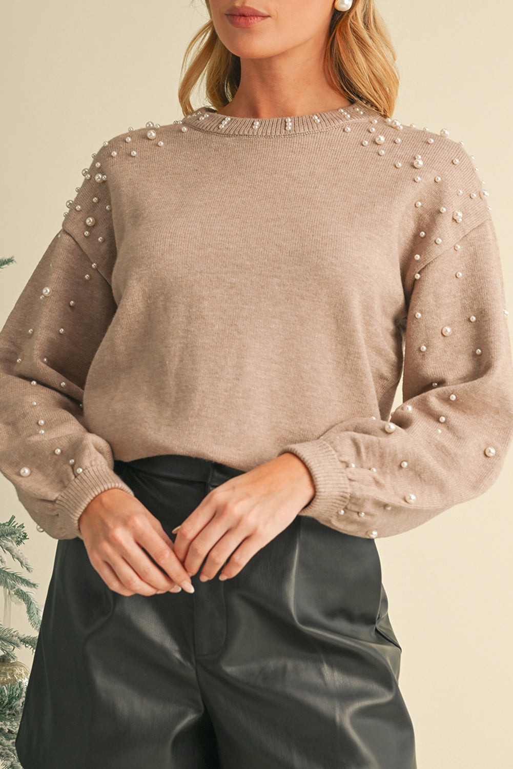 Pearl Drop Shoulder Sweater