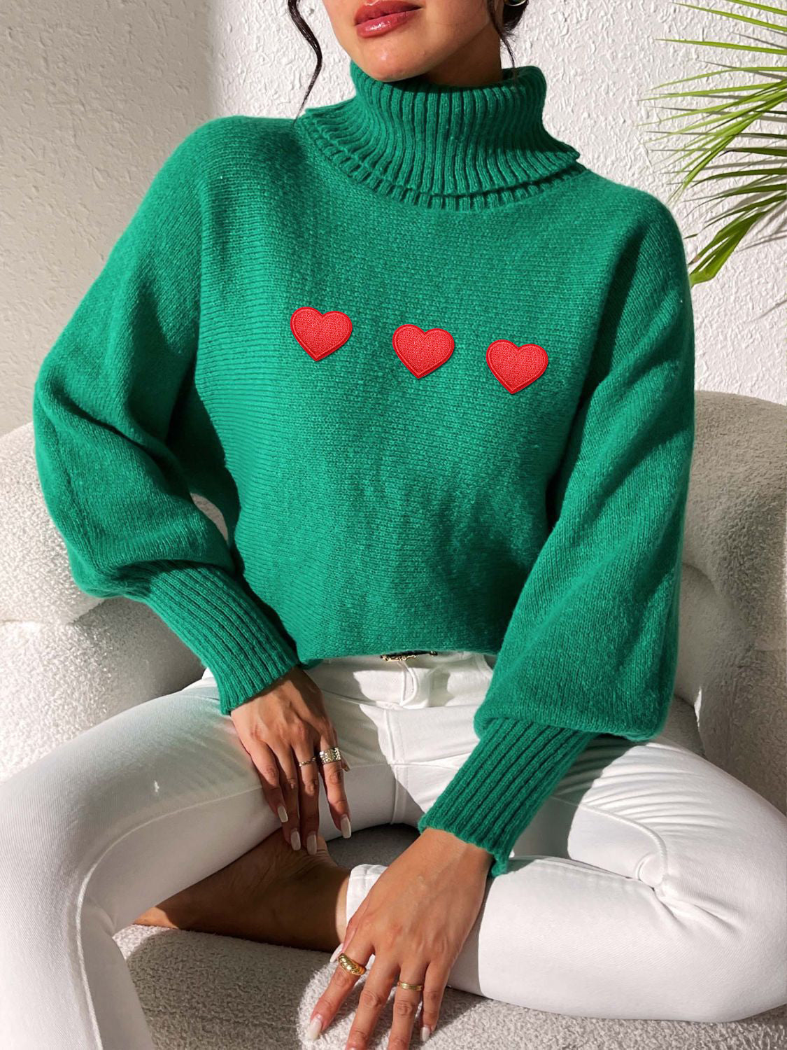 Heart Turtleneck Sweater