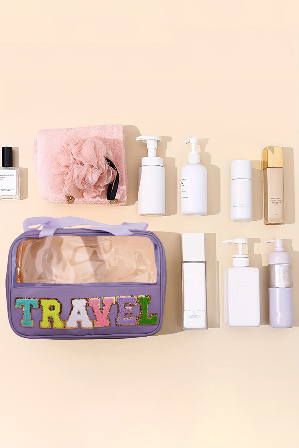 TRAVEL Clear Plastic Makeup Bag