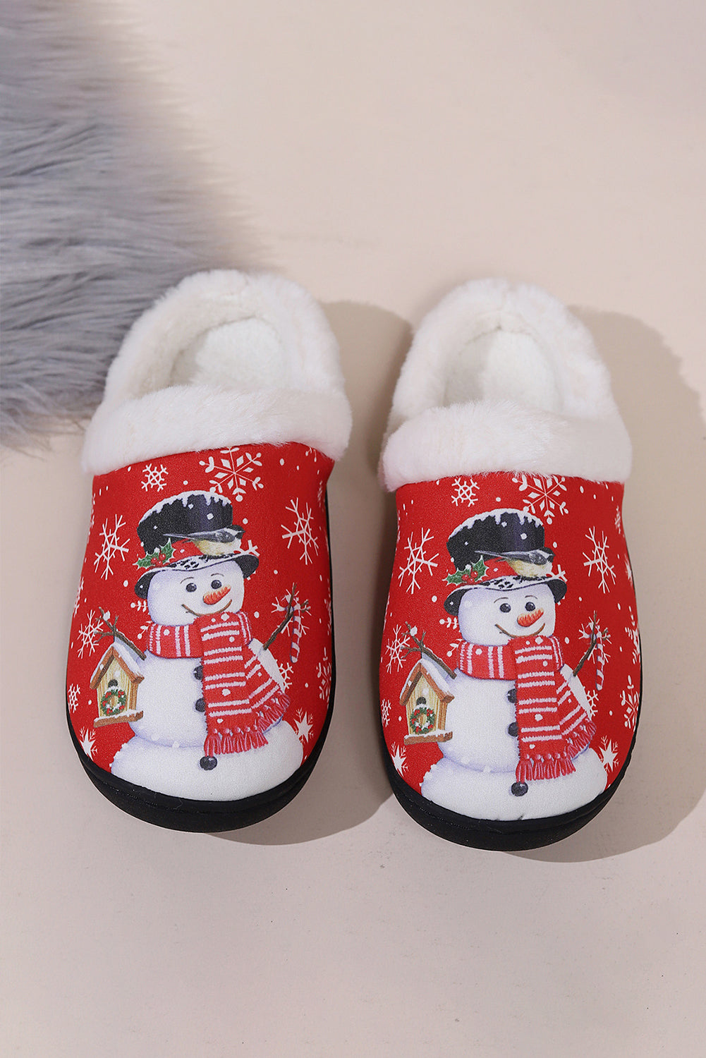 Snowman Fluffy Slippers