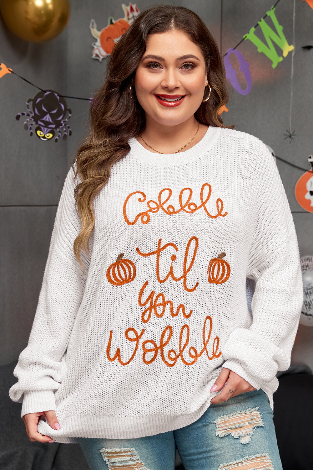 Gobble Til You Wobble Sweater Plus Size