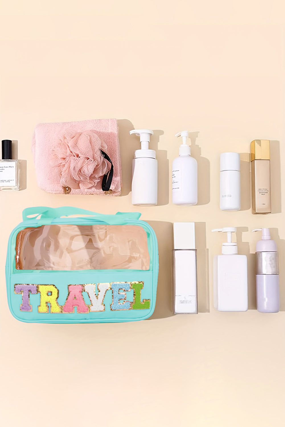 TRAVEL Clear Plastic Makeup Bag