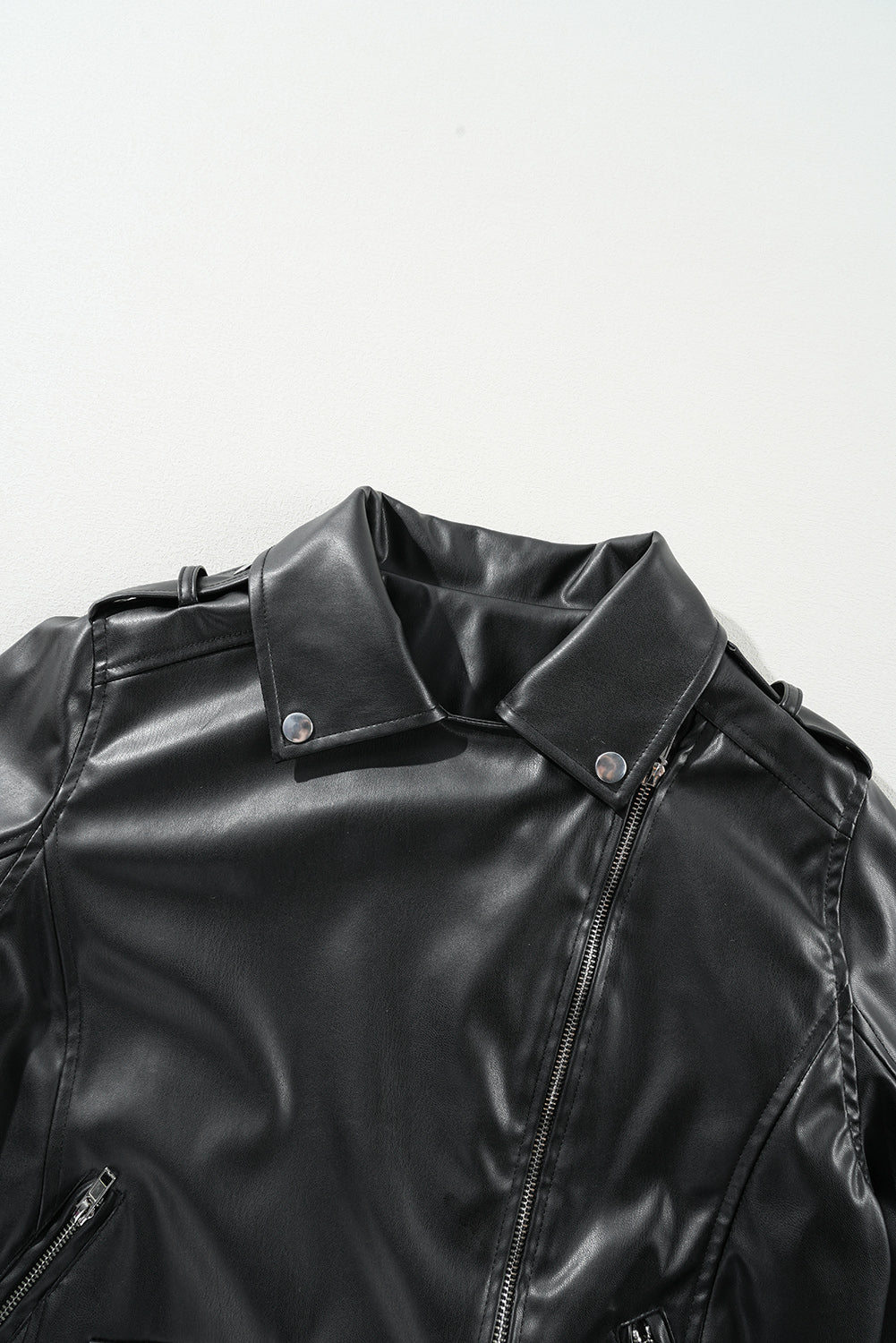 Faux Leather Moto Zip Jacket