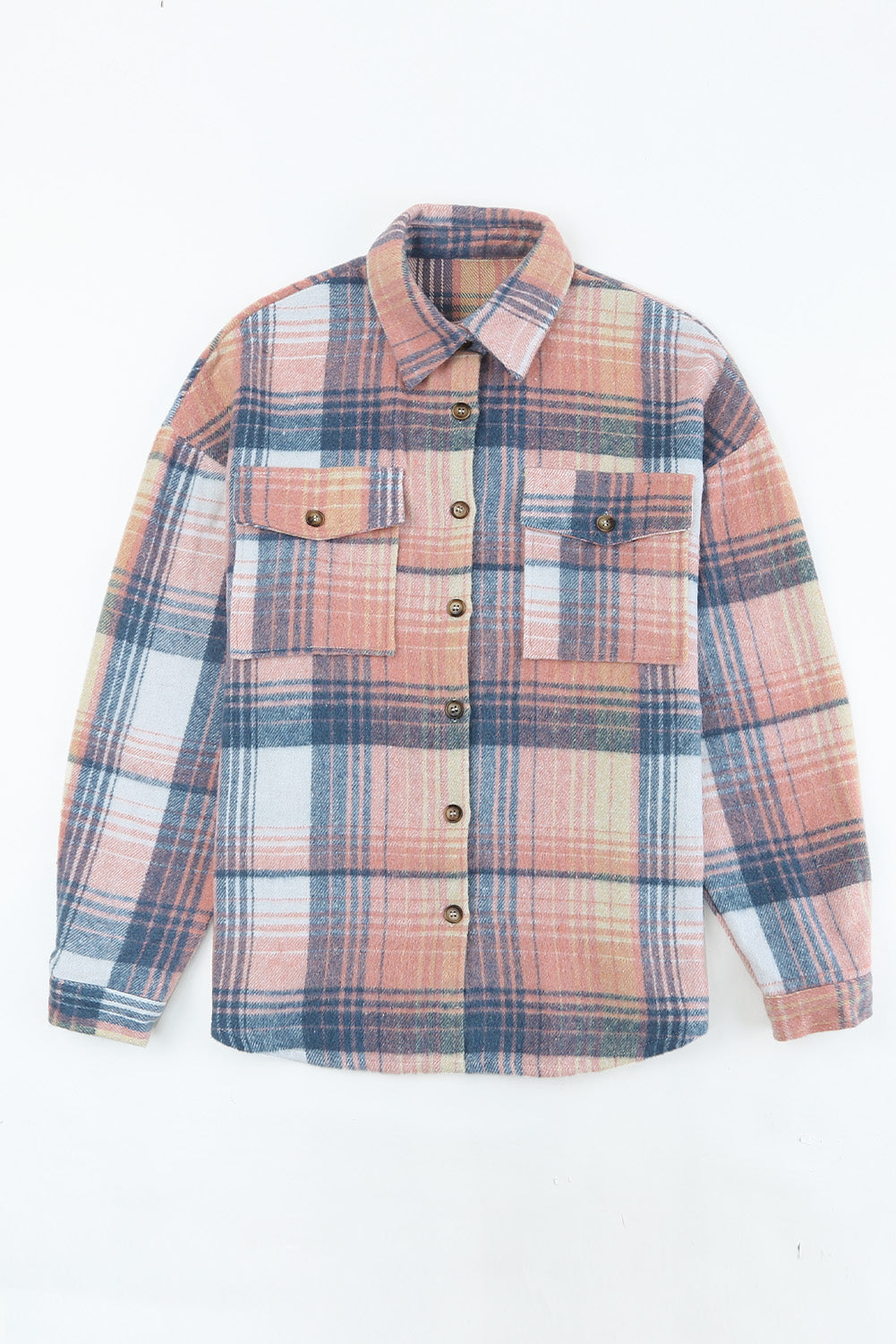 Autumn Brown Plaid Flannel Shacket