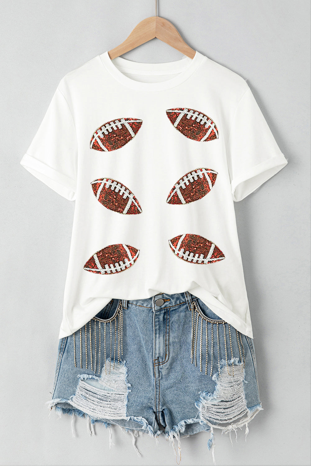 Sequin Footballs Tee