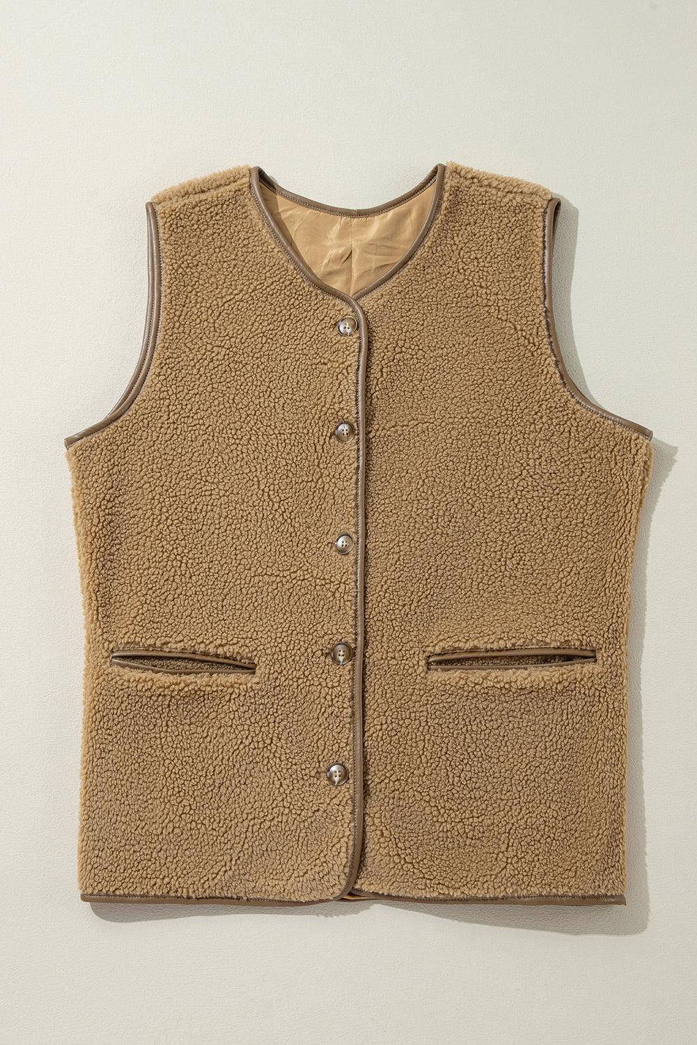 Fleece Collarless Vest