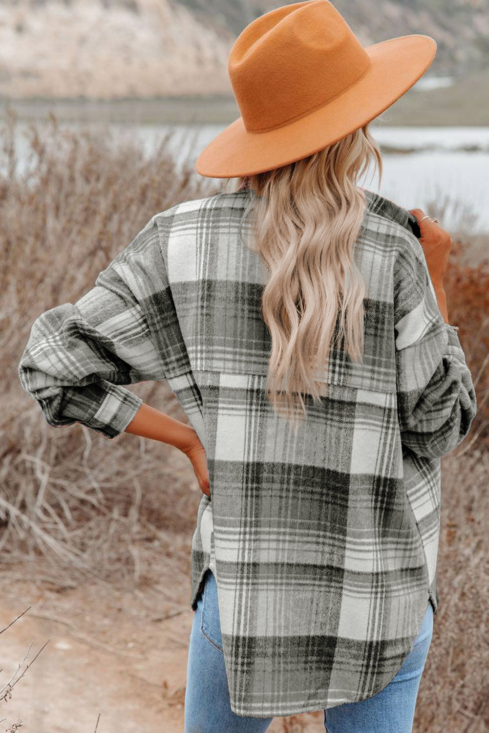 Autumn Brown Plaid Flannel Shacket