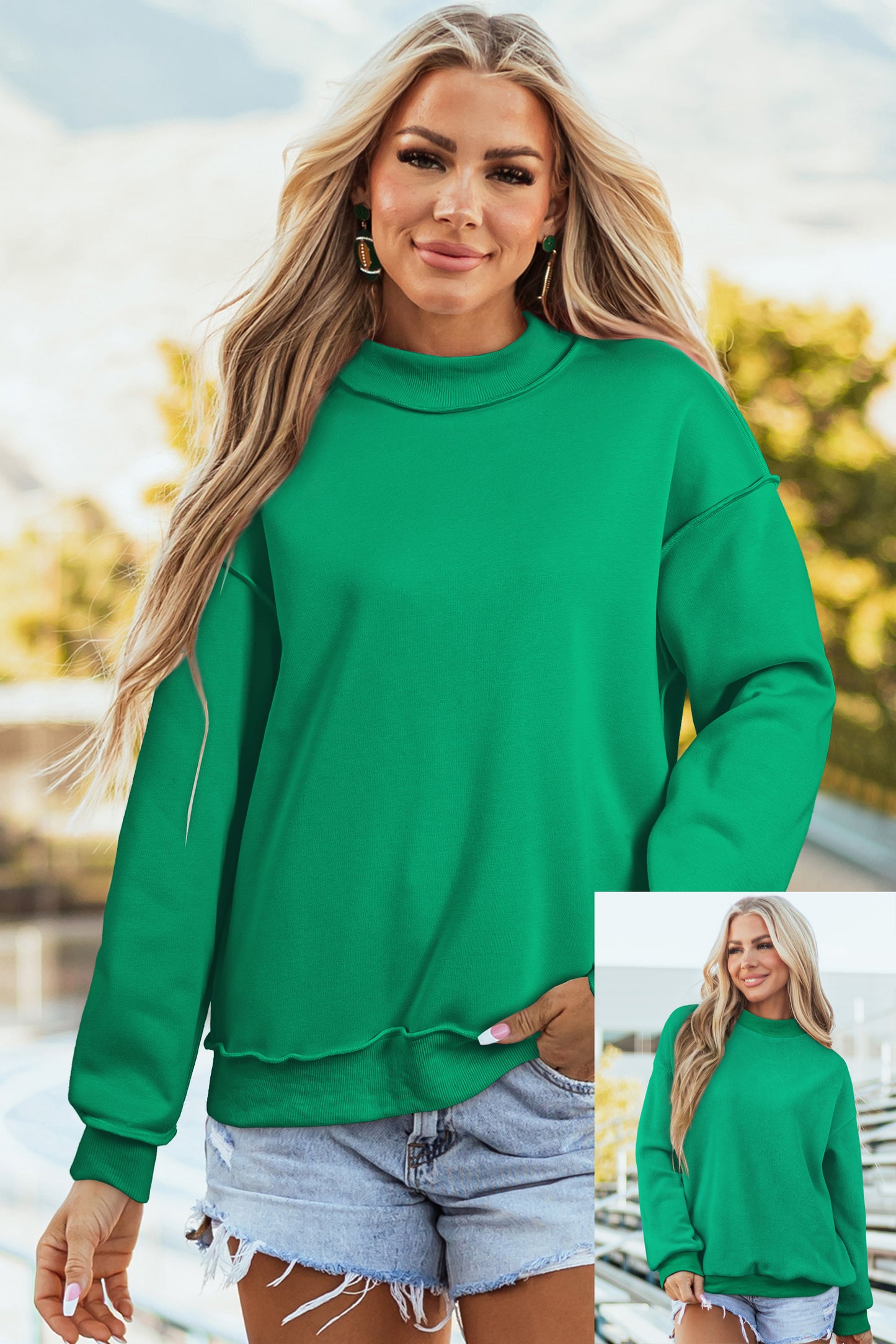 Reversible Mock Neck Sweatshirt