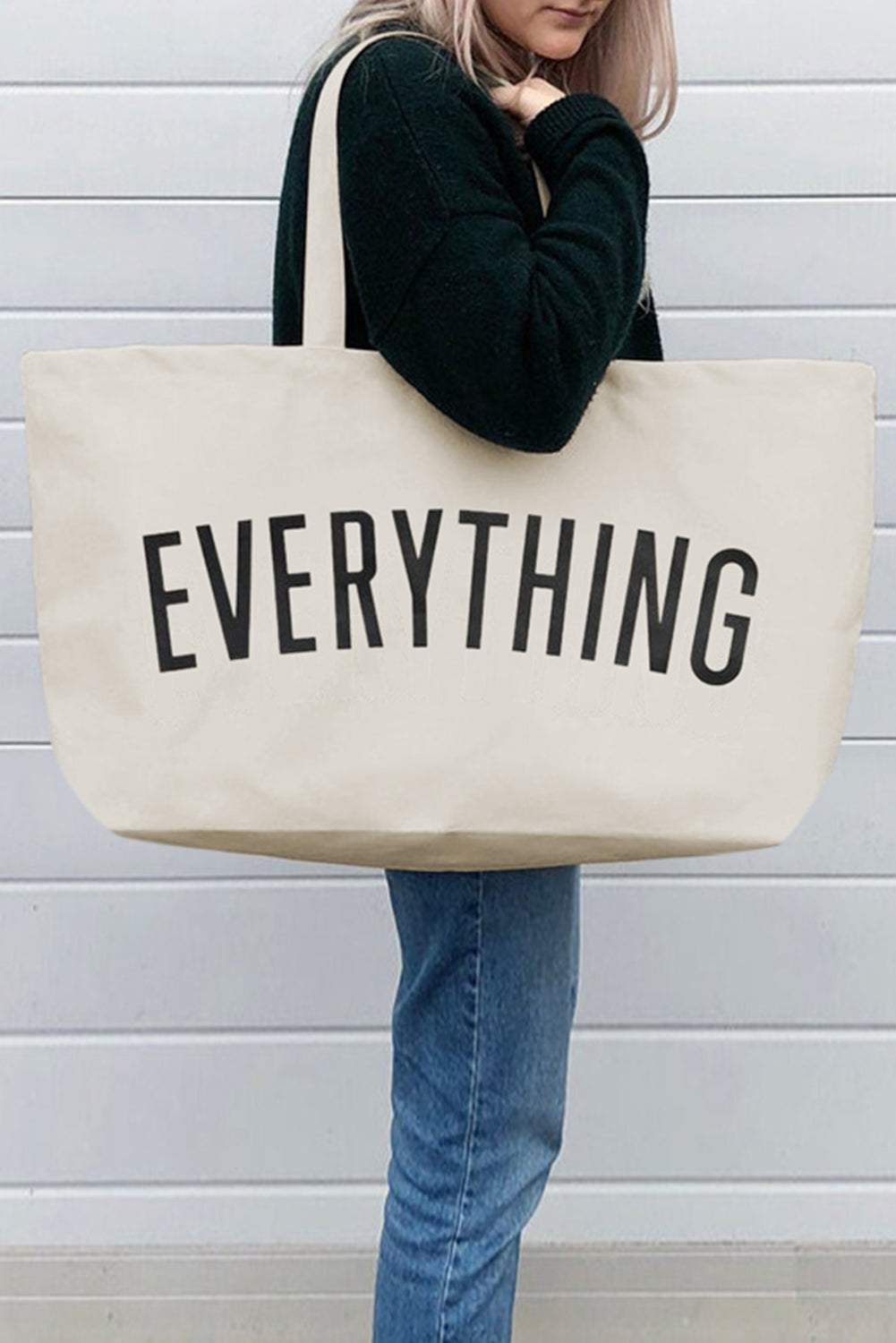 EVERYTHING Large Canvas Tote Bag