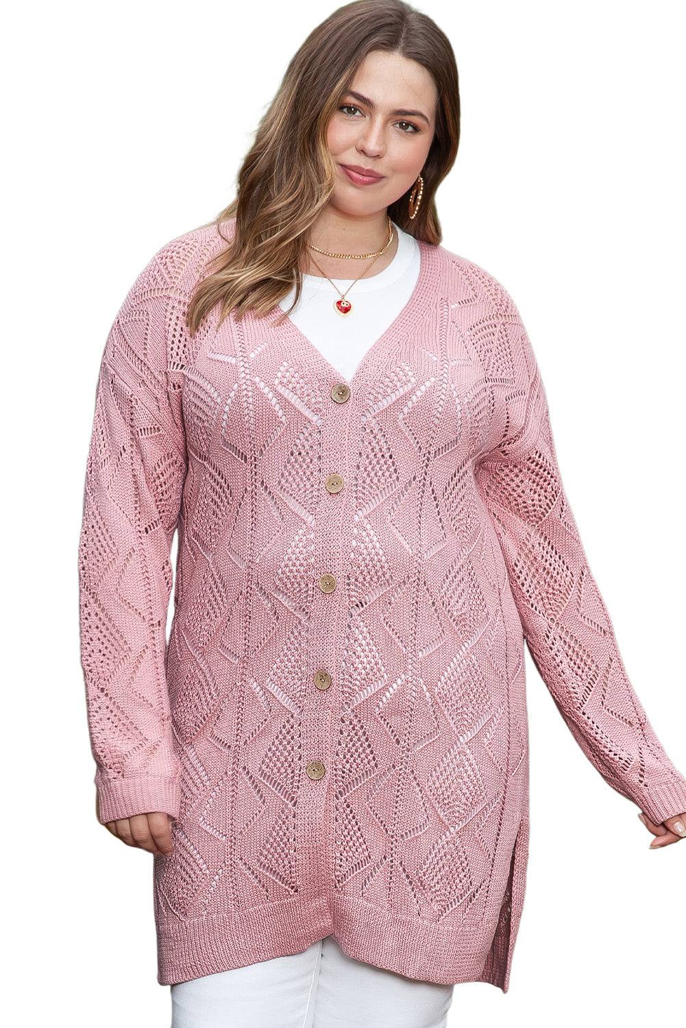 3/4 Length Cardigan Plus Size