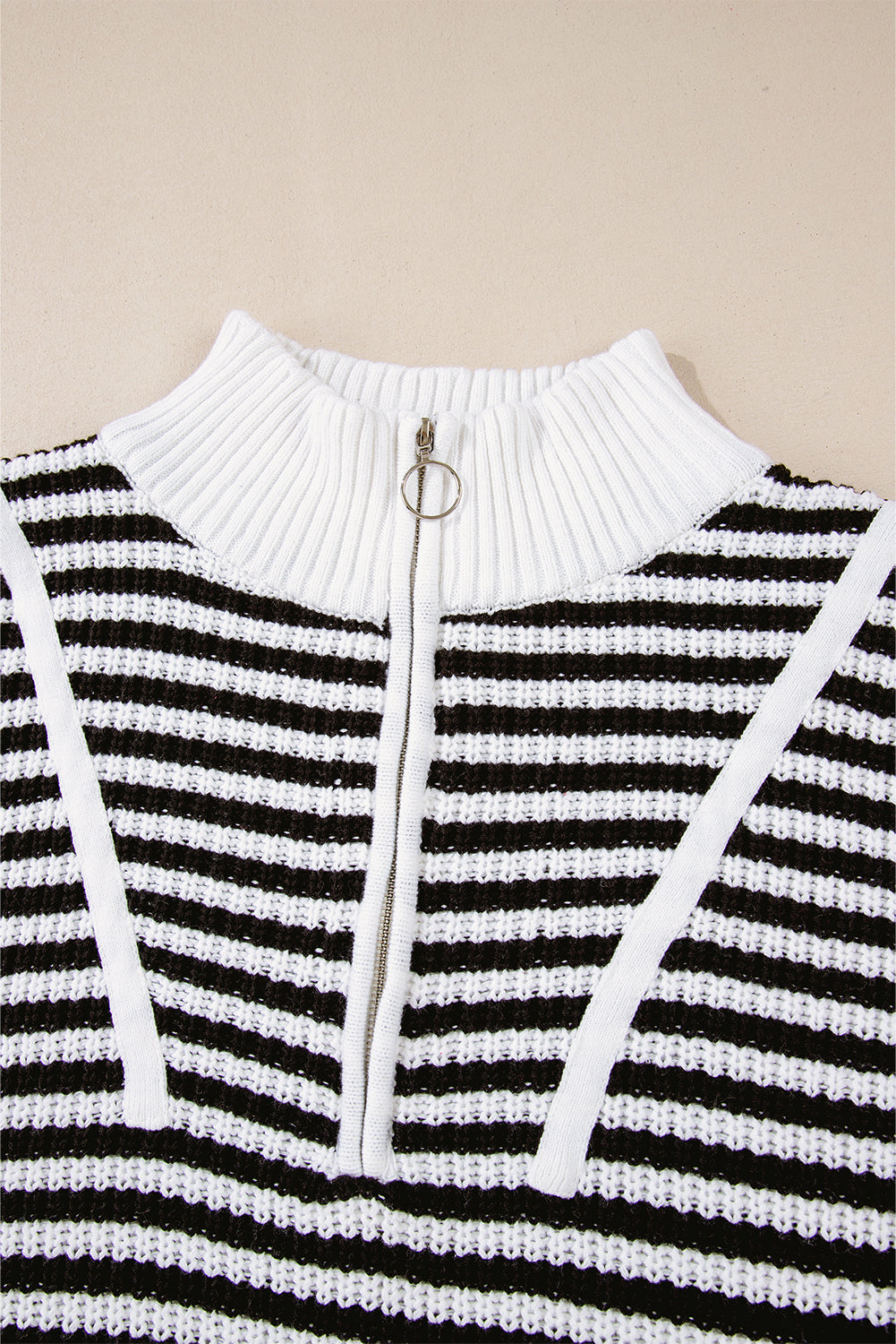 Stripe Zip Up Sweater