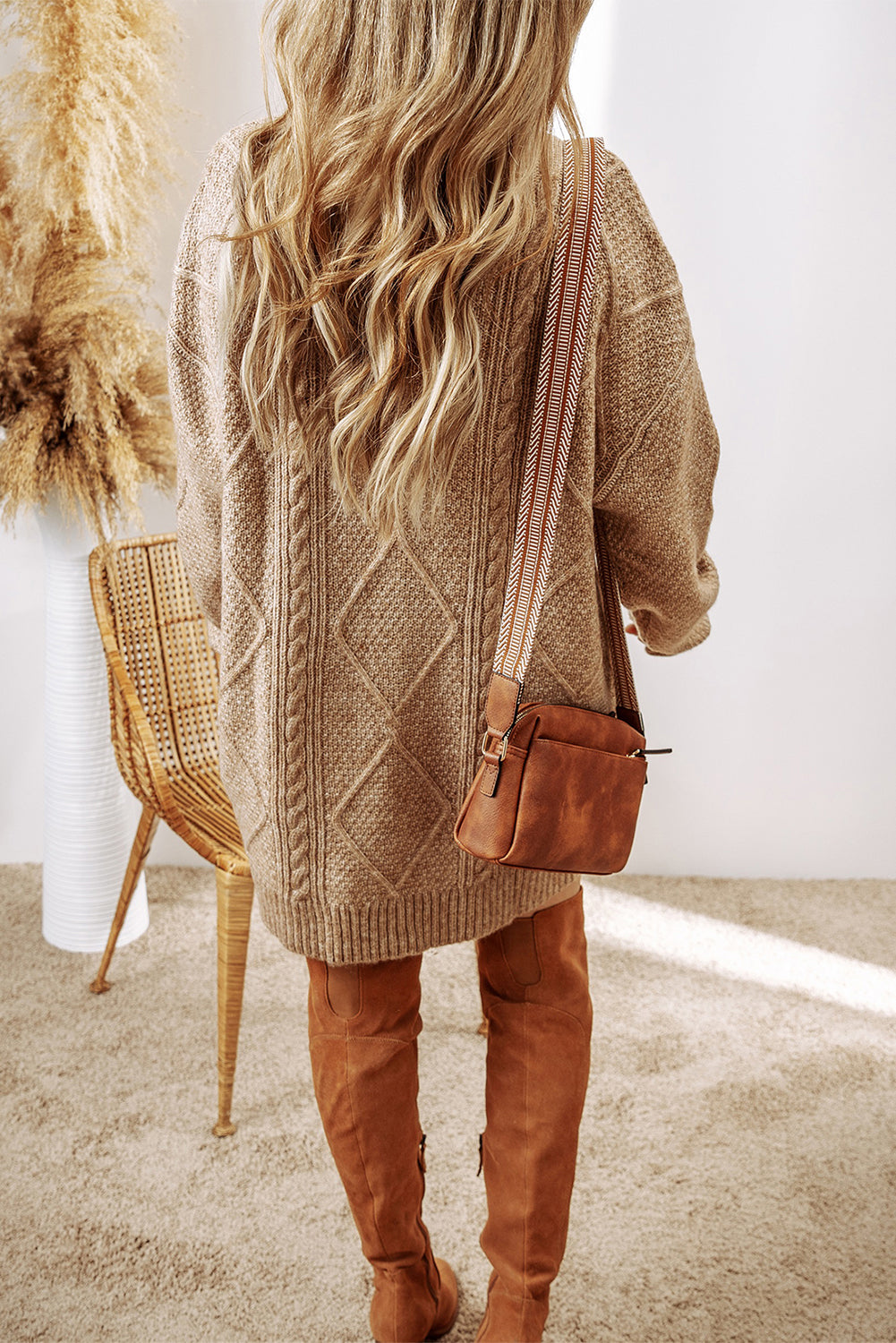 Cable Knit Sweater Dress/Tunic