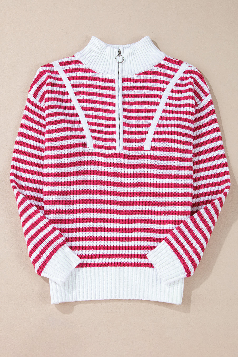 Stripe Zip Up Sweater