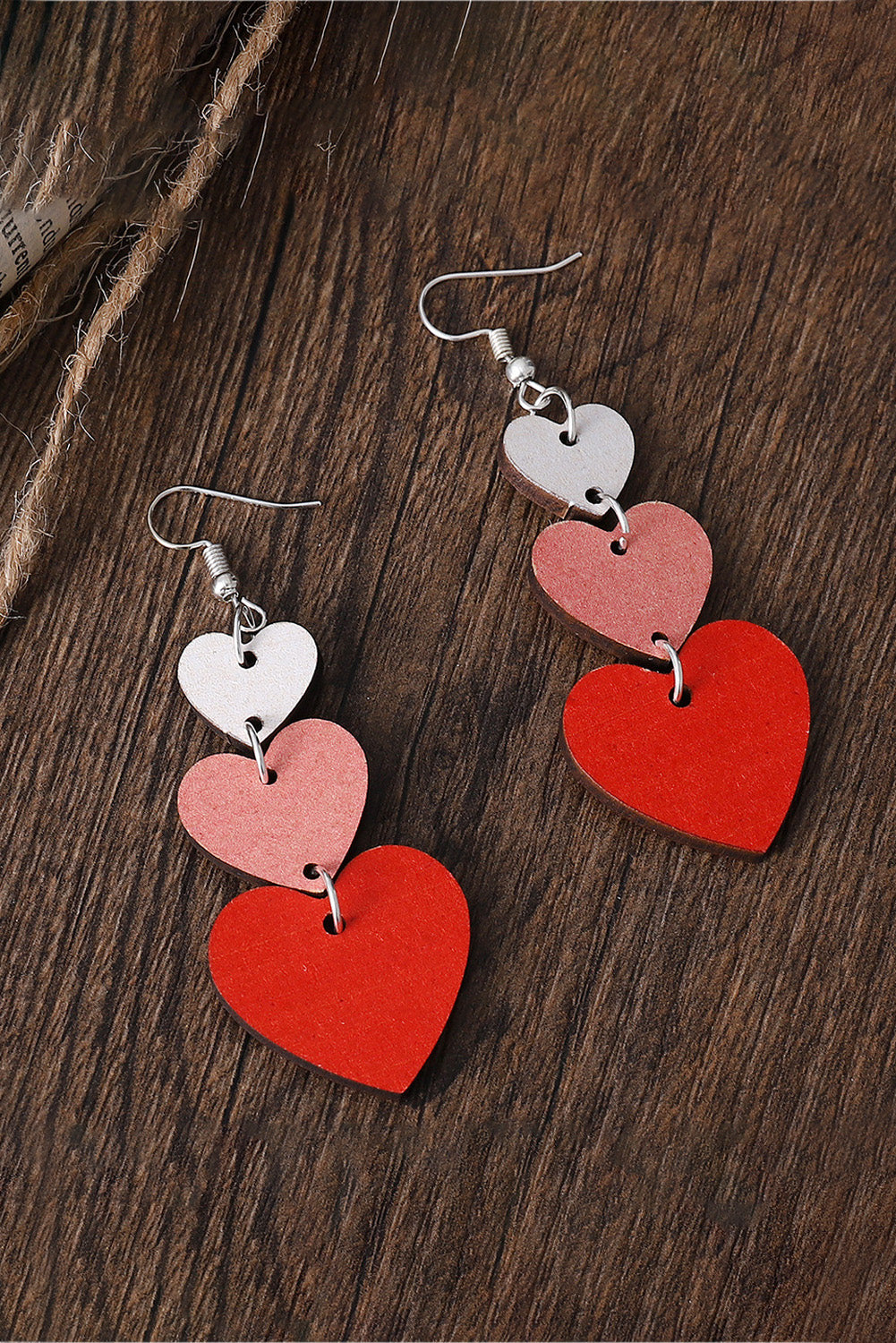 3 Heart Shaped Dangle Earrings