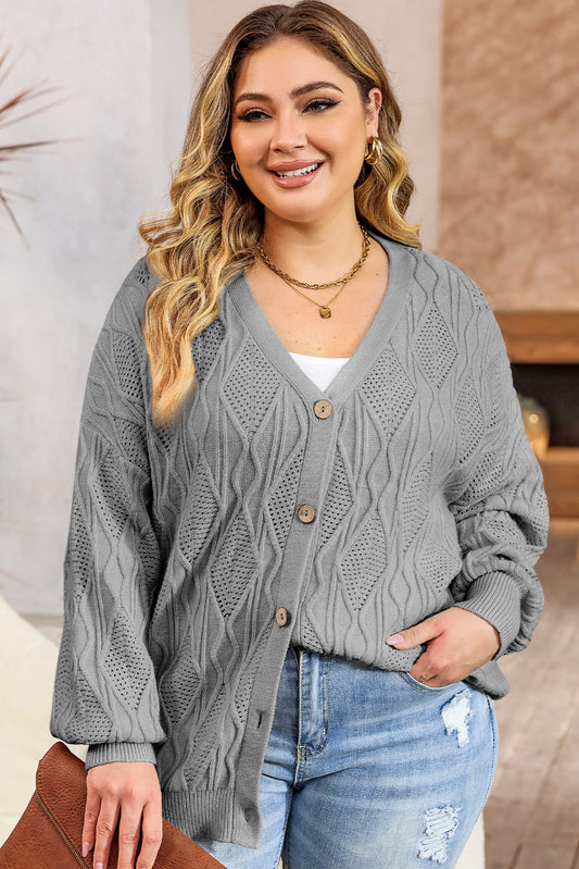 Lightweight V-Neck Cardigan Plus Size