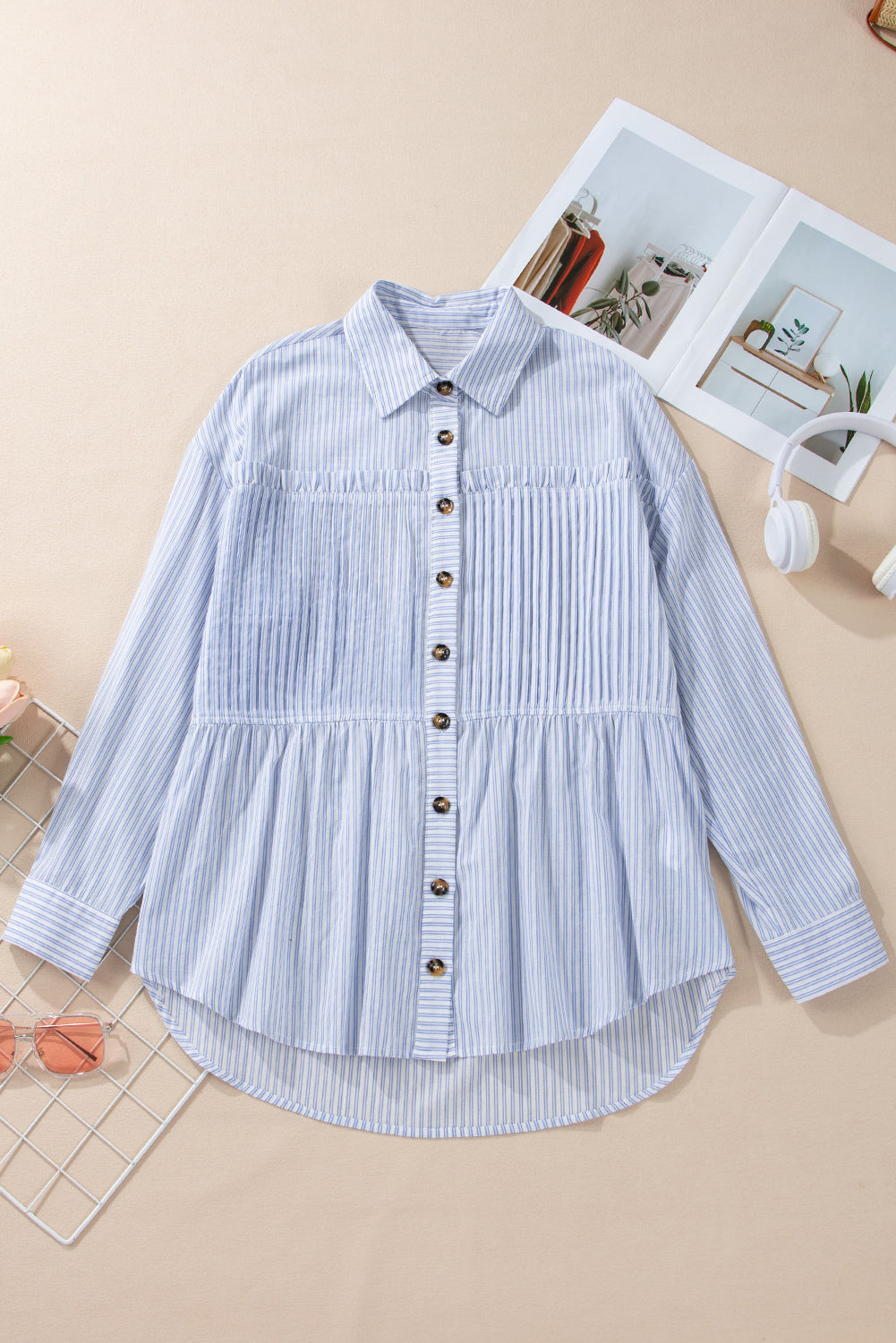 Stripe Pintuck Blouse