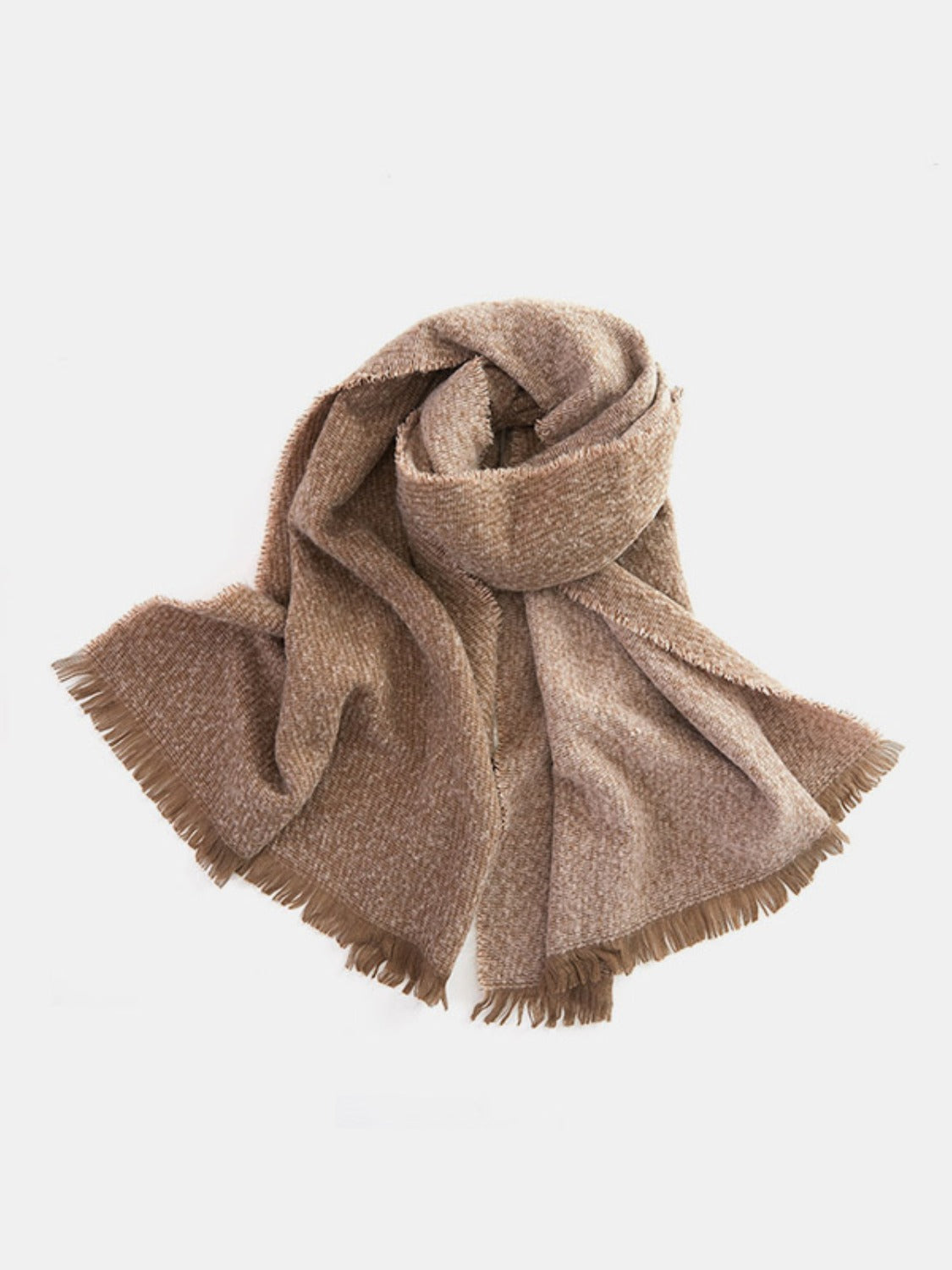 Raw Hem Heathered Scarf