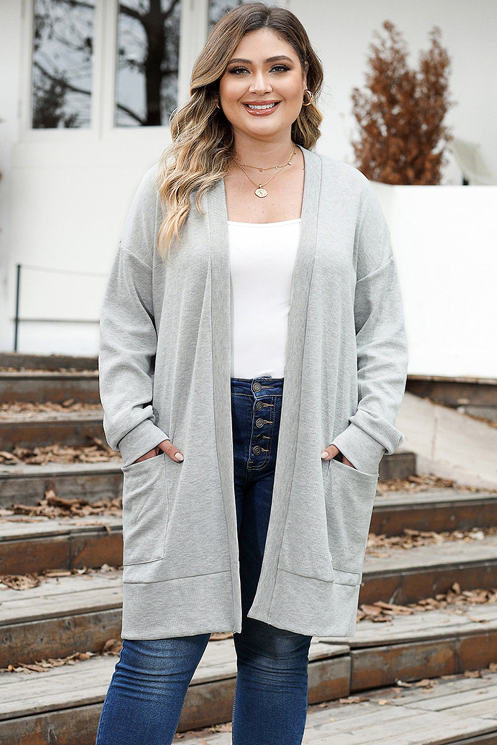 Open Front Cardigan Plus Size