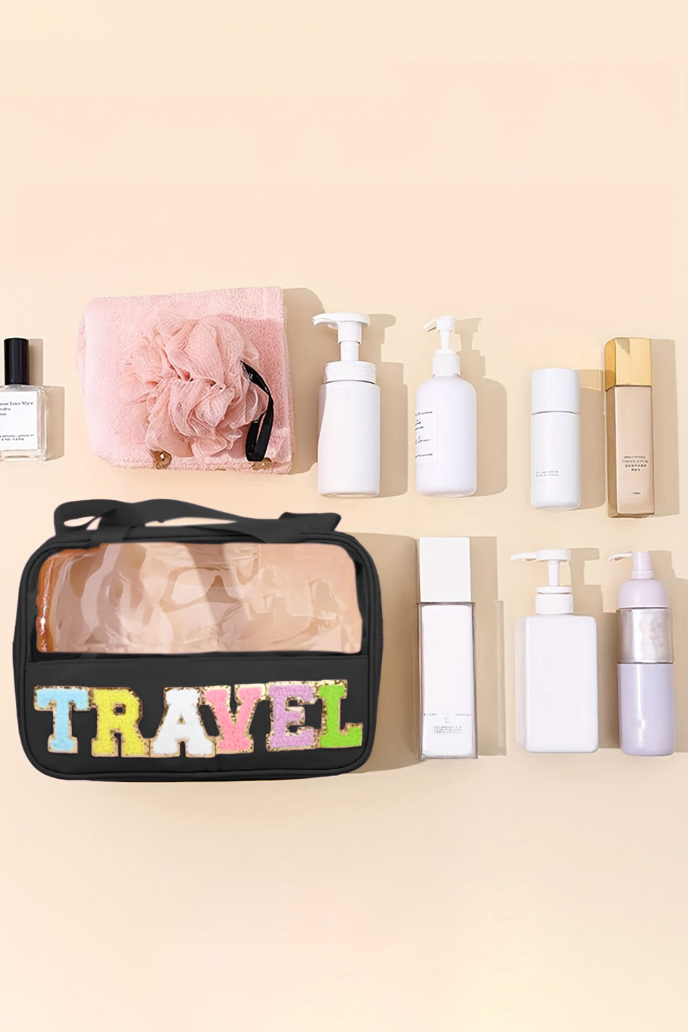 TRAVEL Clear Plastic Makeup Bag