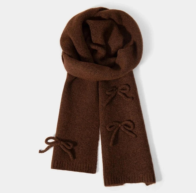Bow Knot Faux Wool Scarf
