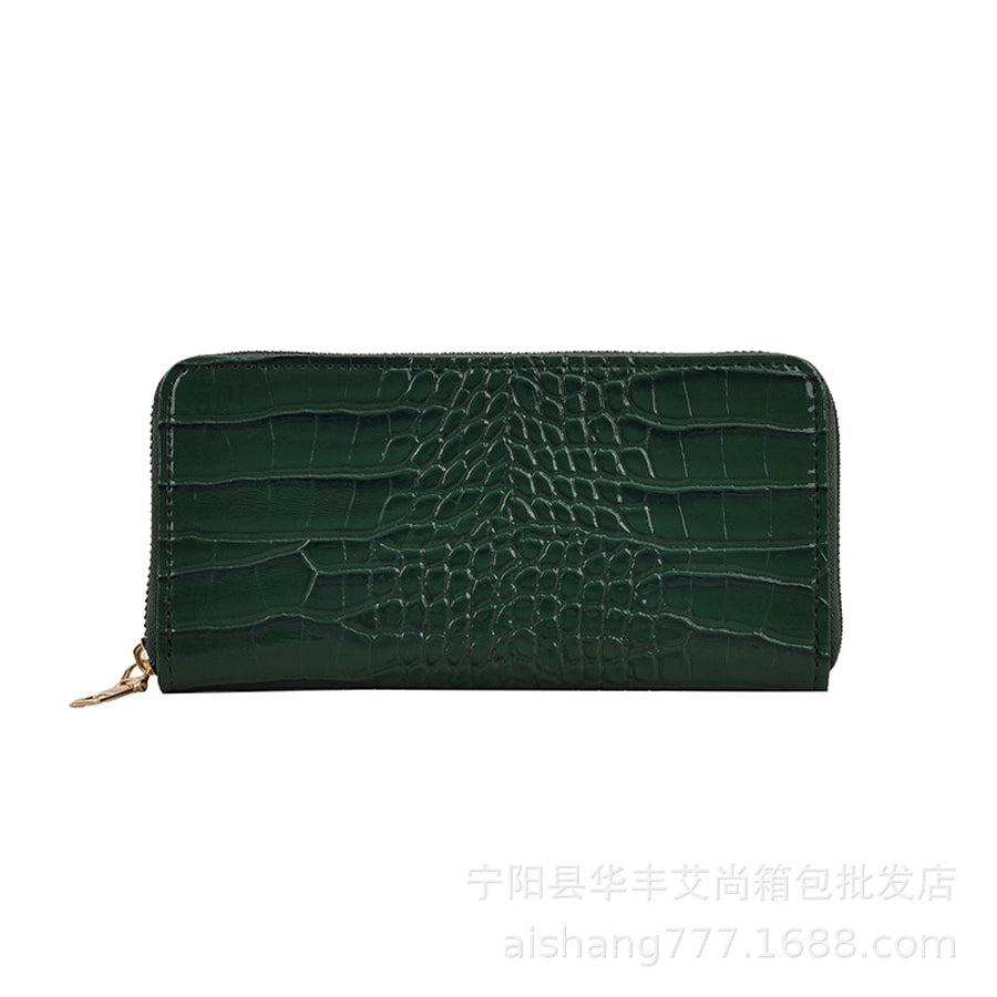 Faux Crocodile Zip Around Wallet