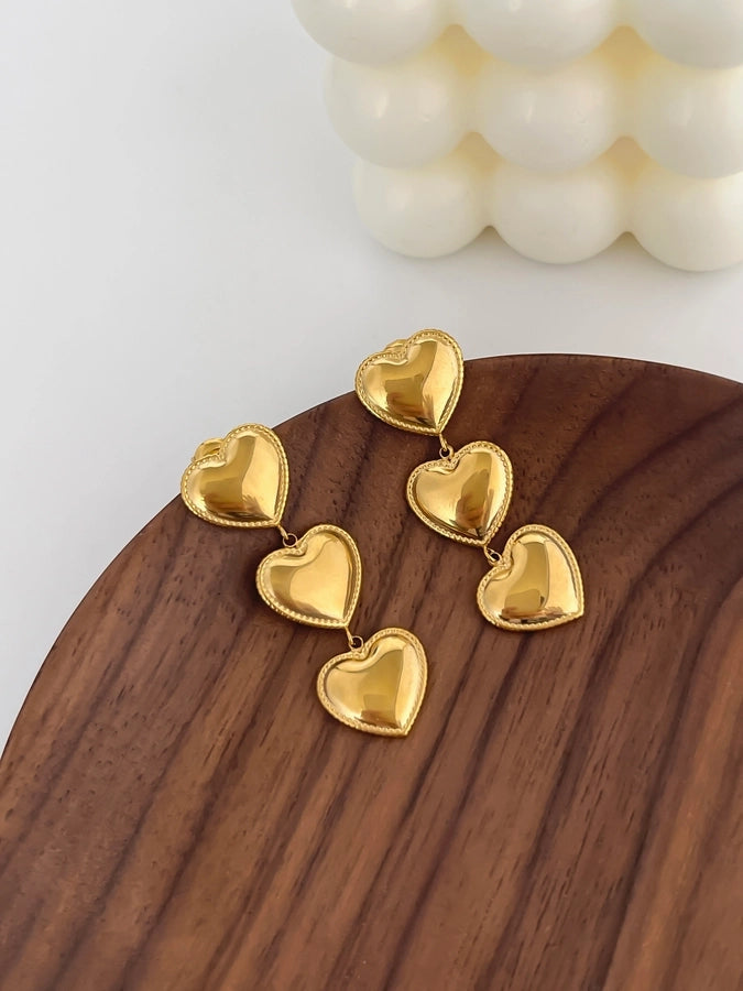 Gold Plate Heart Necklace or Earrings