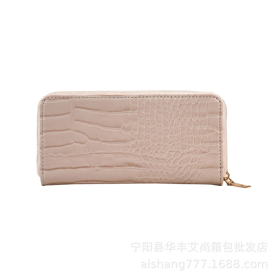 Faux Crocodile Zip Around Wallet