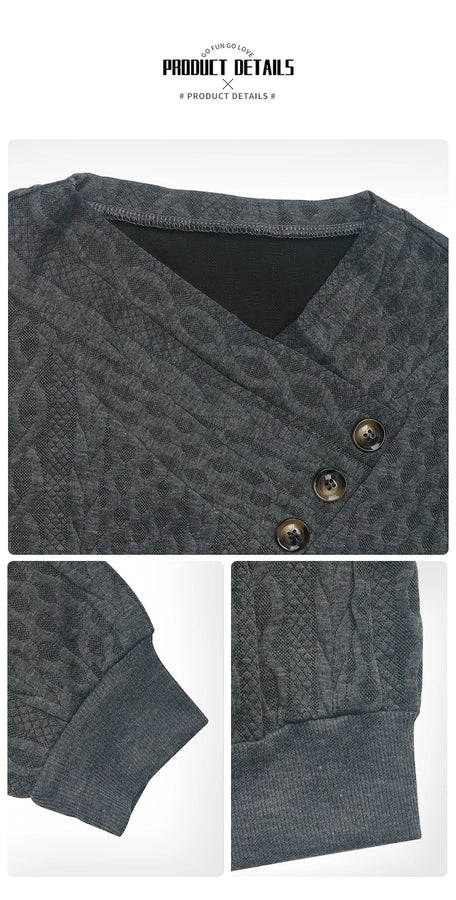 Cable Three Button Sweater